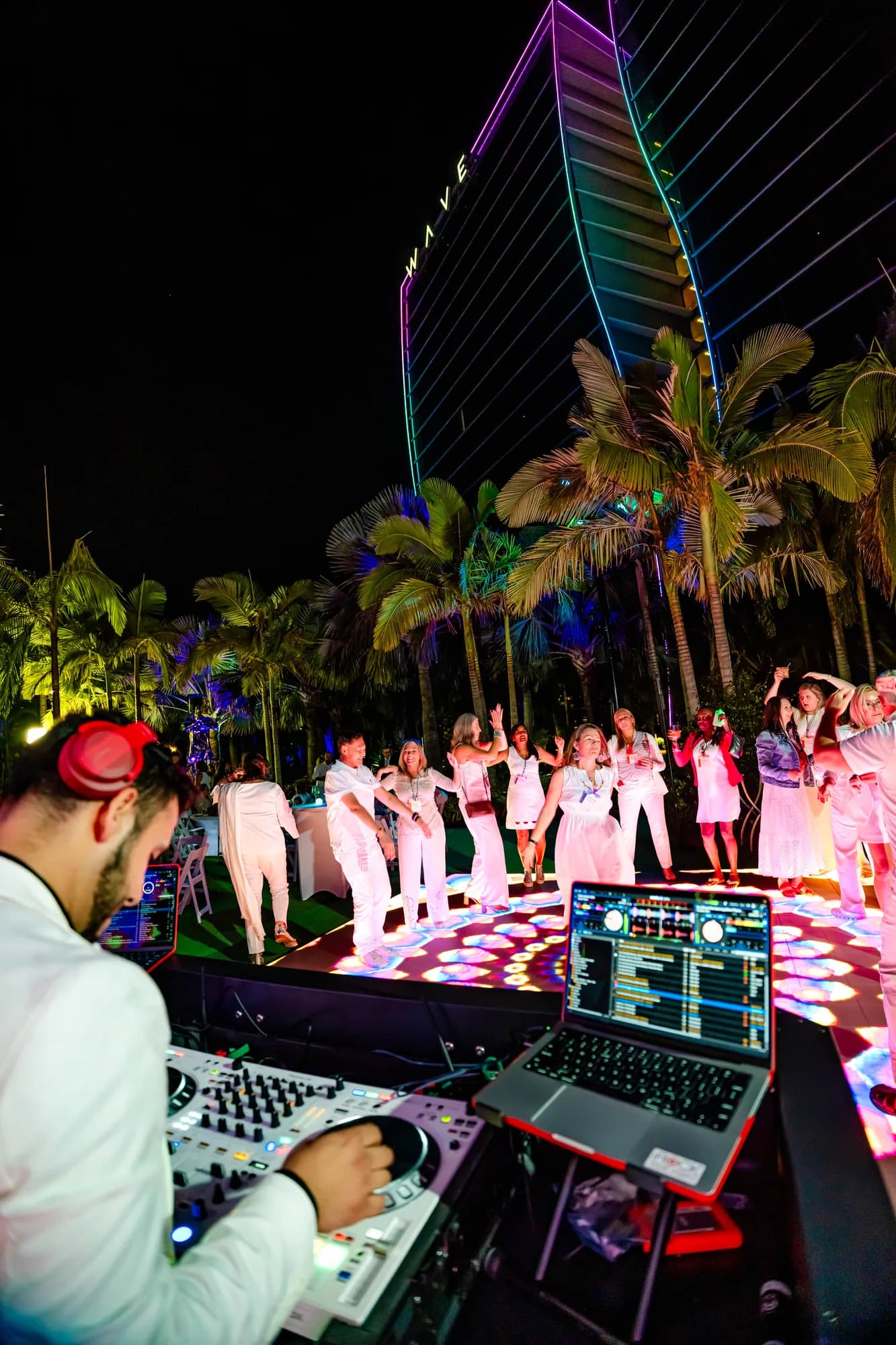iRock DJ and production setup at an Orlando corporate event