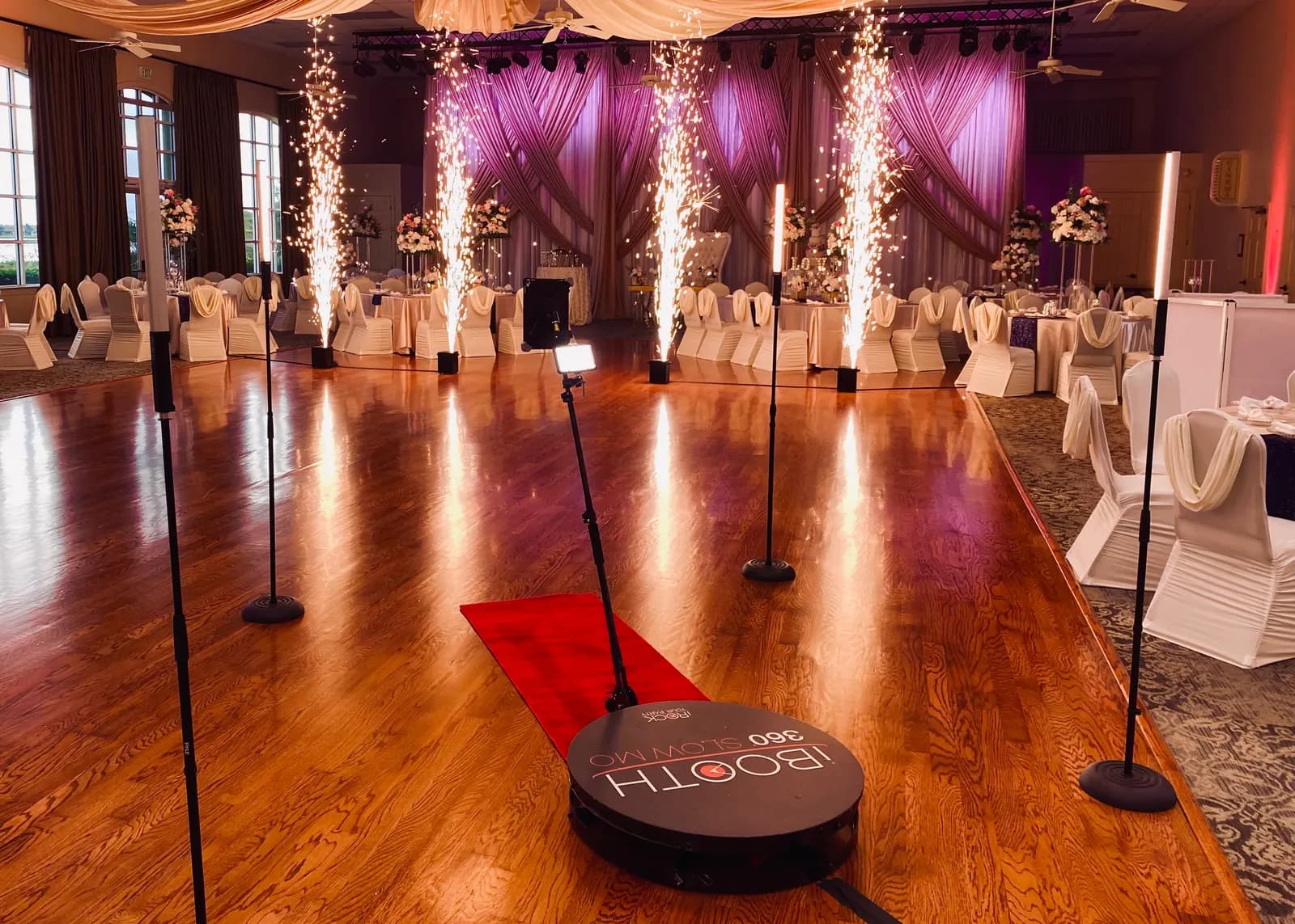 Red carpet arrival area set up for the Glambot at an Orlando event